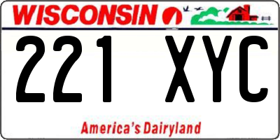 WI license plate 221XYC