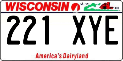 WI license plate 221XYE