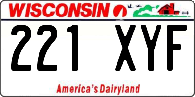 WI license plate 221XYF