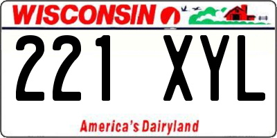 WI license plate 221XYL