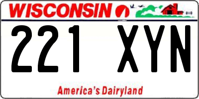 WI license plate 221XYN
