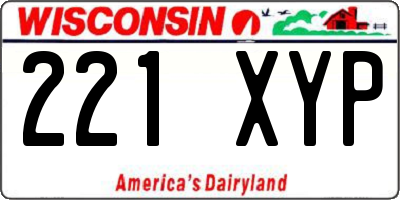 WI license plate 221XYP