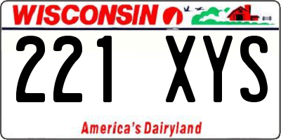 WI license plate 221XYS