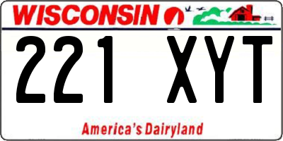 WI license plate 221XYT