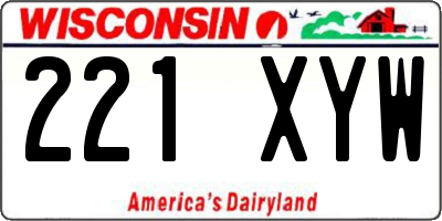 WI license plate 221XYW