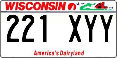 WI license plate 221XYY