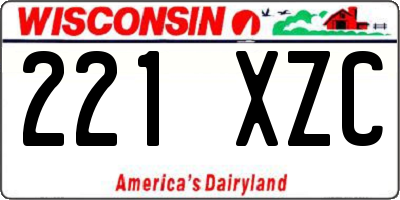 WI license plate 221XZC