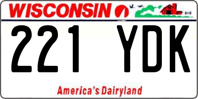 WI license plate 221YDK