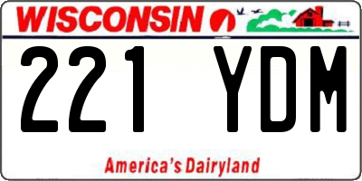 WI license plate 221YDM