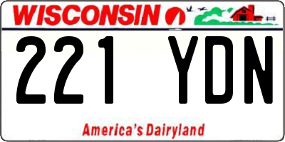WI license plate 221YDN