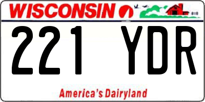 WI license plate 221YDR