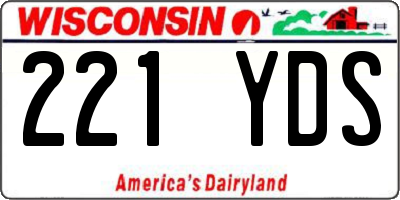 WI license plate 221YDS
