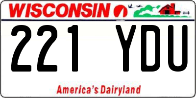 WI license plate 221YDU