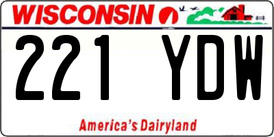 WI license plate 221YDW