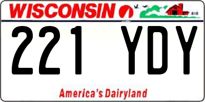 WI license plate 221YDY