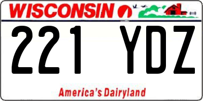 WI license plate 221YDZ
