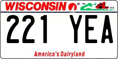 WI license plate 221YEA
