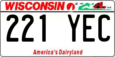 WI license plate 221YEC