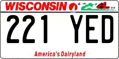 WI license plate 221YED