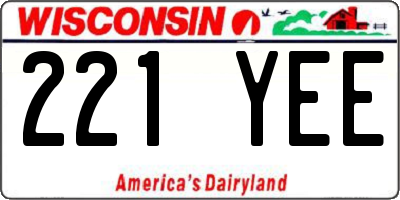 WI license plate 221YEE
