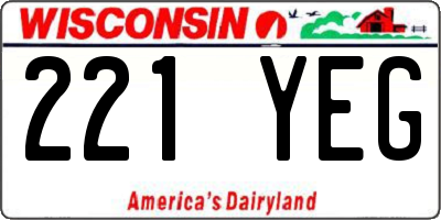 WI license plate 221YEG
