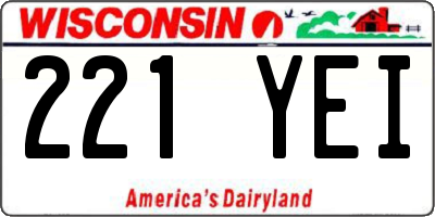 WI license plate 221YEI
