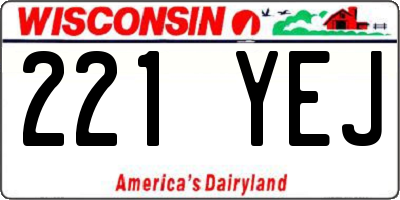 WI license plate 221YEJ