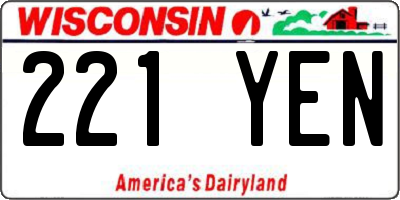 WI license plate 221YEN