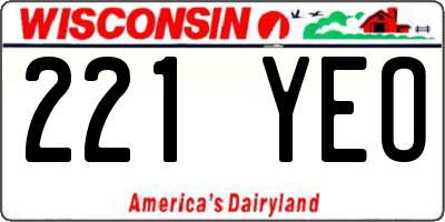 WI license plate 221YEO