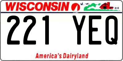 WI license plate 221YEQ