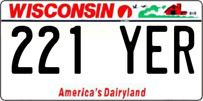 WI license plate 221YER