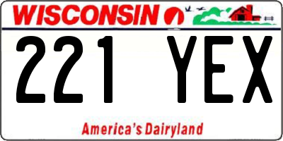WI license plate 221YEX