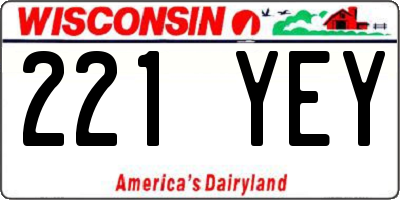 WI license plate 221YEY
