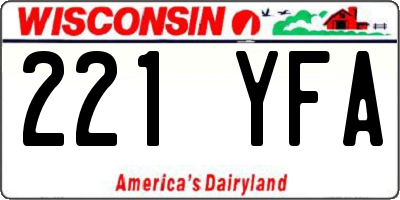 WI license plate 221YFA