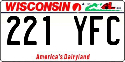 WI license plate 221YFC