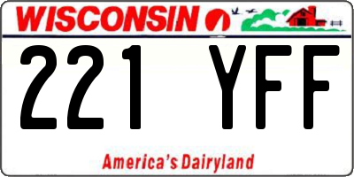 WI license plate 221YFF