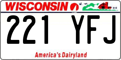 WI license plate 221YFJ