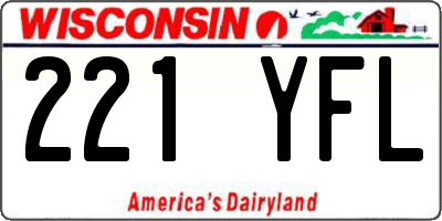 WI license plate 221YFL