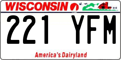 WI license plate 221YFM
