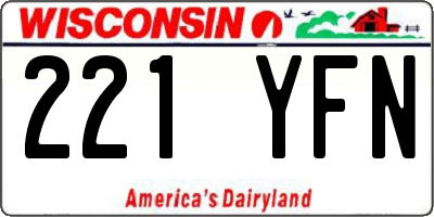 WI license plate 221YFN