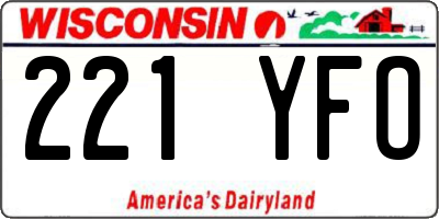 WI license plate 221YFO