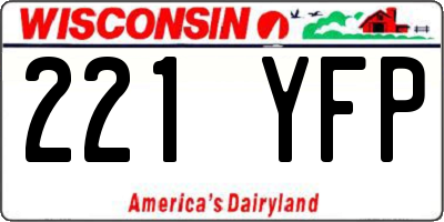 WI license plate 221YFP