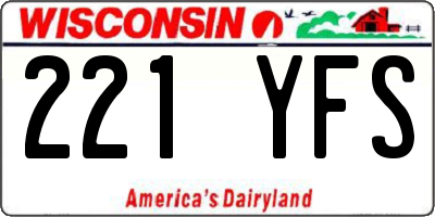 WI license plate 221YFS