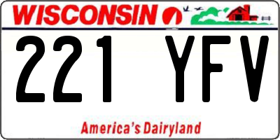 WI license plate 221YFV