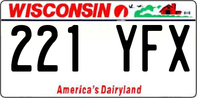 WI license plate 221YFX