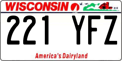 WI license plate 221YFZ