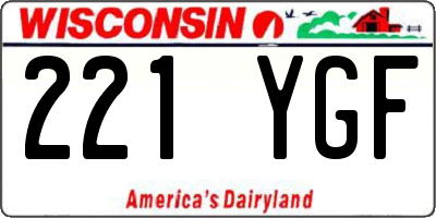 WI license plate 221YGF