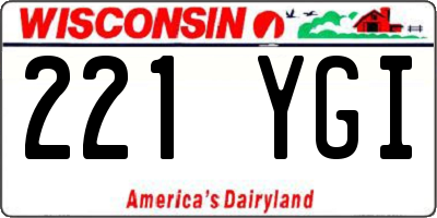 WI license plate 221YGI