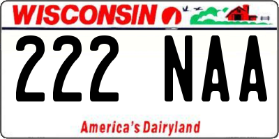 WI license plate 222NAA