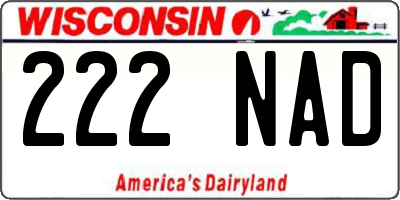 WI license plate 222NAD